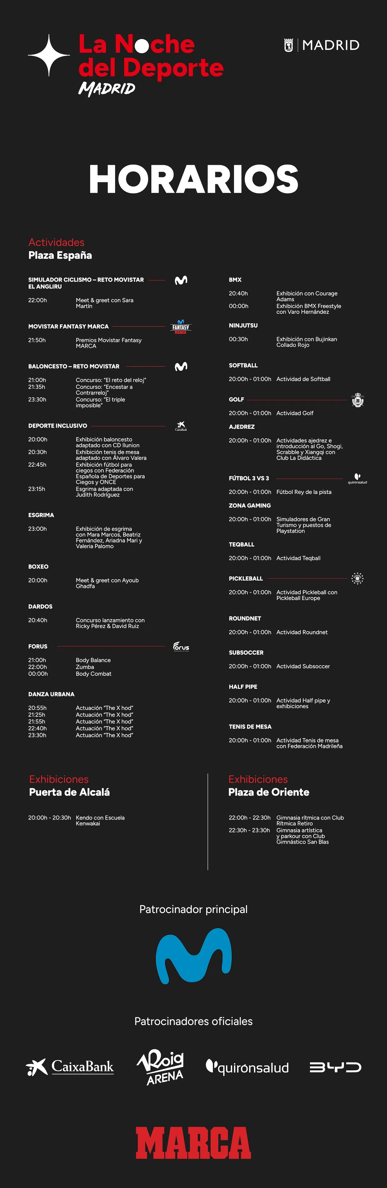 horario de actividades